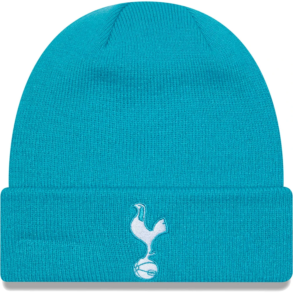 Bonnet en tricot à revers New Era turquoise Tottenham Hotspur pour homme