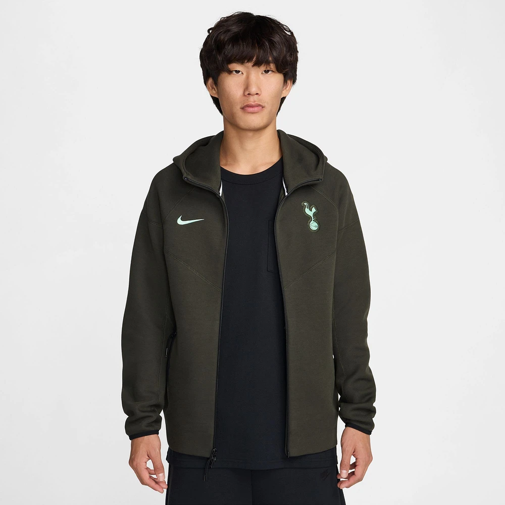 Veste à capuche zippée Nike Tottenham Hotspur Third Tech Fleece Windrunner pour homme, vert foncé