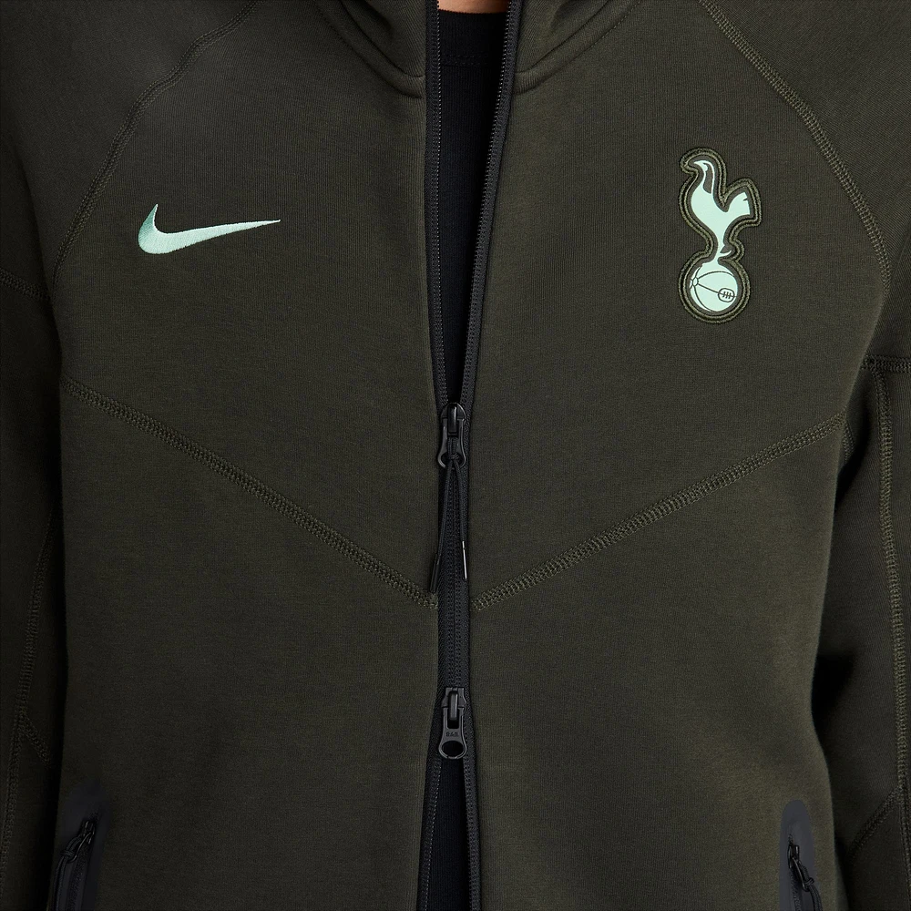 Veste à capuche zippée Nike Tottenham Hotspur Third Tech Fleece Windrunner pour homme, vert foncé