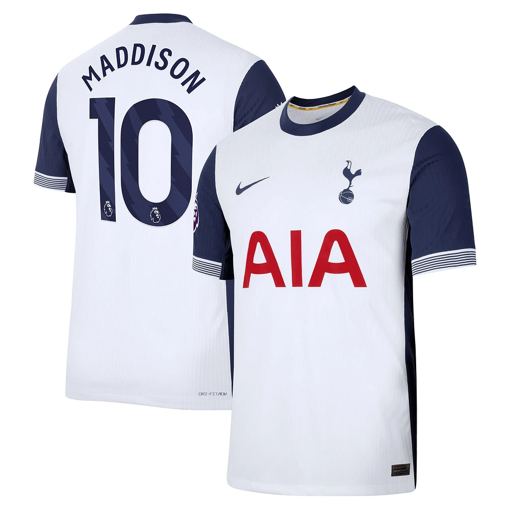 Maillot de joueur authentique Nike James Maddison blanc Tottenham Hotspur 2024/25 domicile pour homme