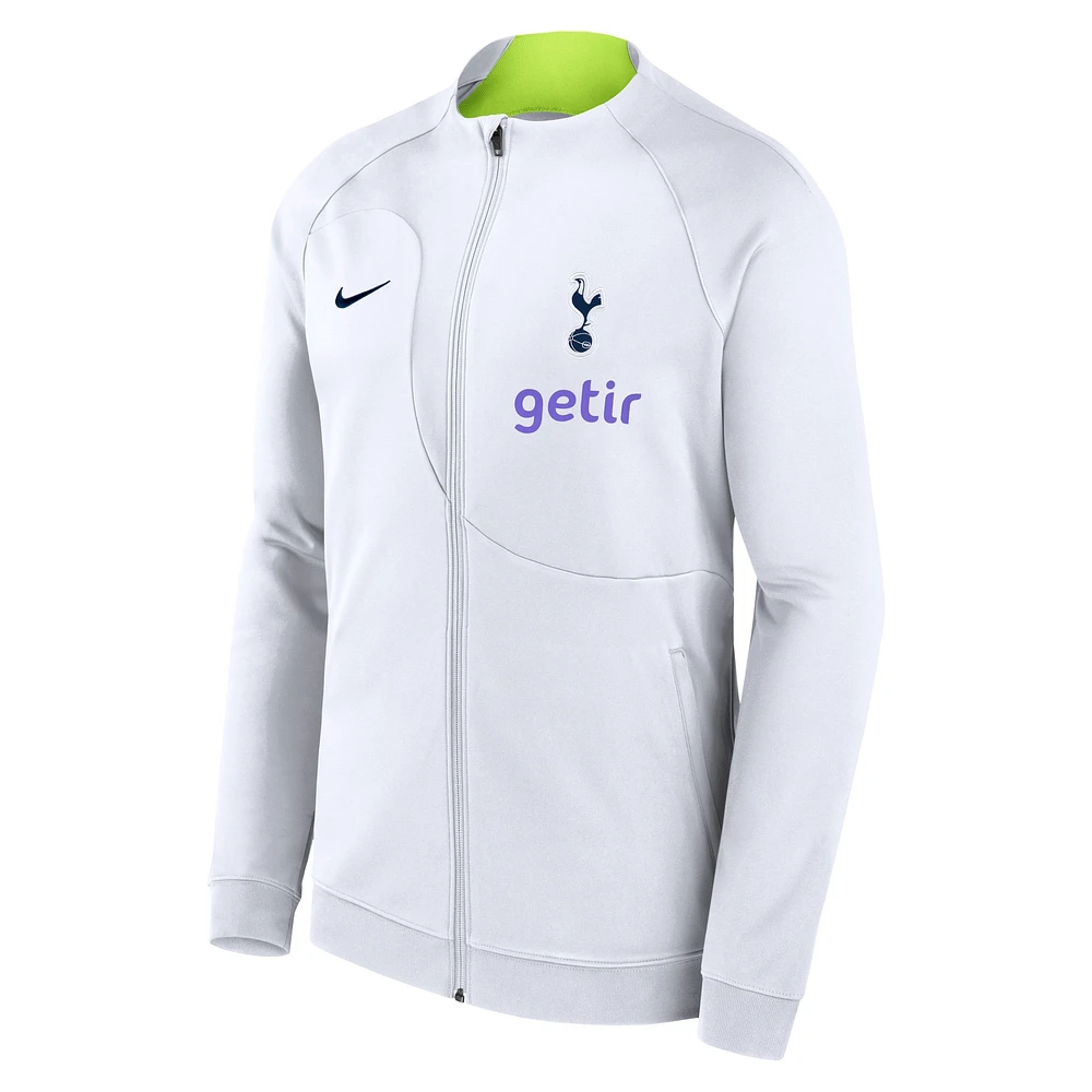 Veste Nike Tottenham Hotspur Academy Pro Anthem ajustée Raglan Performance entièrement zippée pour homme blanche