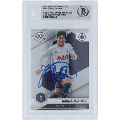 Son Heung-min Tottenham Hotspur Autographed 2021-22 Panini Mosaic EPL #104 Beckett Fanatics Witnessed Authenticated Card