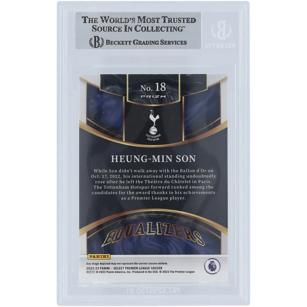 Son Heung-min Tottenham Hotspur Autographed 2022-23 Panini Select EPL Equalizers #18 Beckett Fanatics Witnessed Authenticated Card