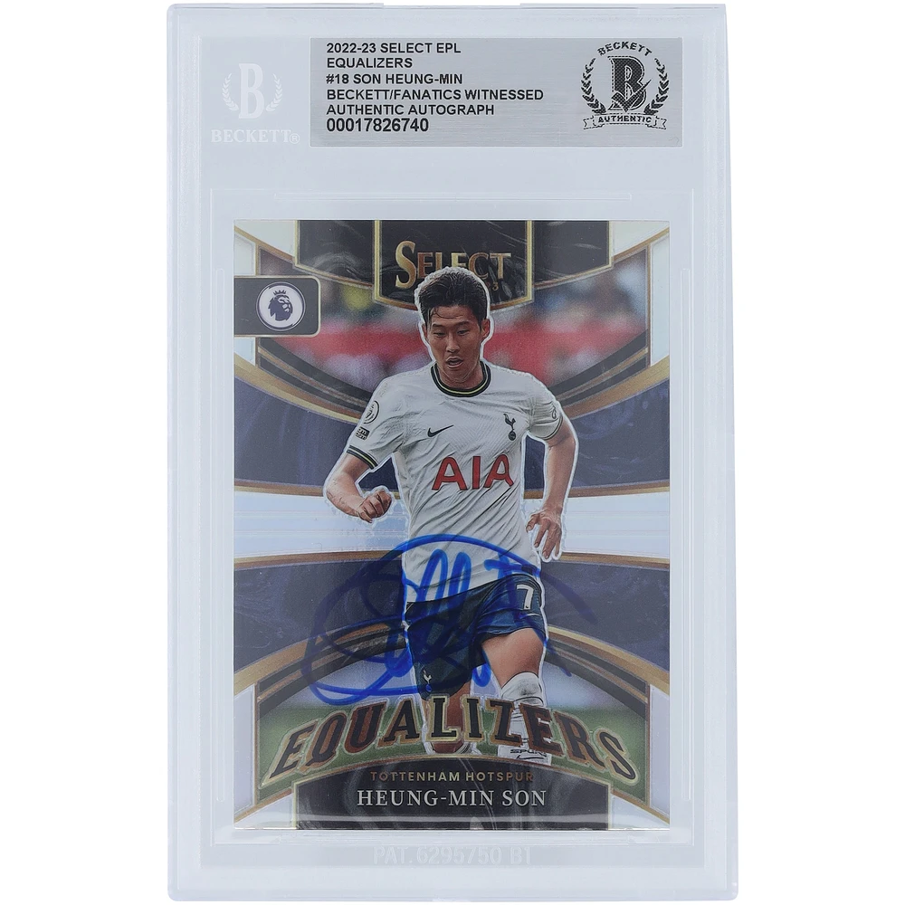 Son Heung-min Tottenham Hotspur Autographed 2022-23 Panini Select EPL Equalizers #18 Beckett Fanatics Witnessed Authenticated Card