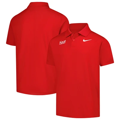 Polo Nike rouge TOUR Championship Victory Performance pour garçon