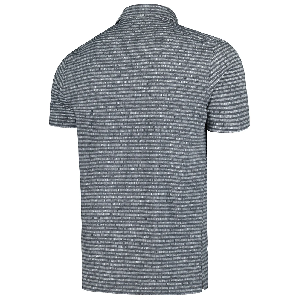 Polo de golf adidas Charcoal TOUR Championship Go-To rayé tri-mélange AEROREADY pour hommes