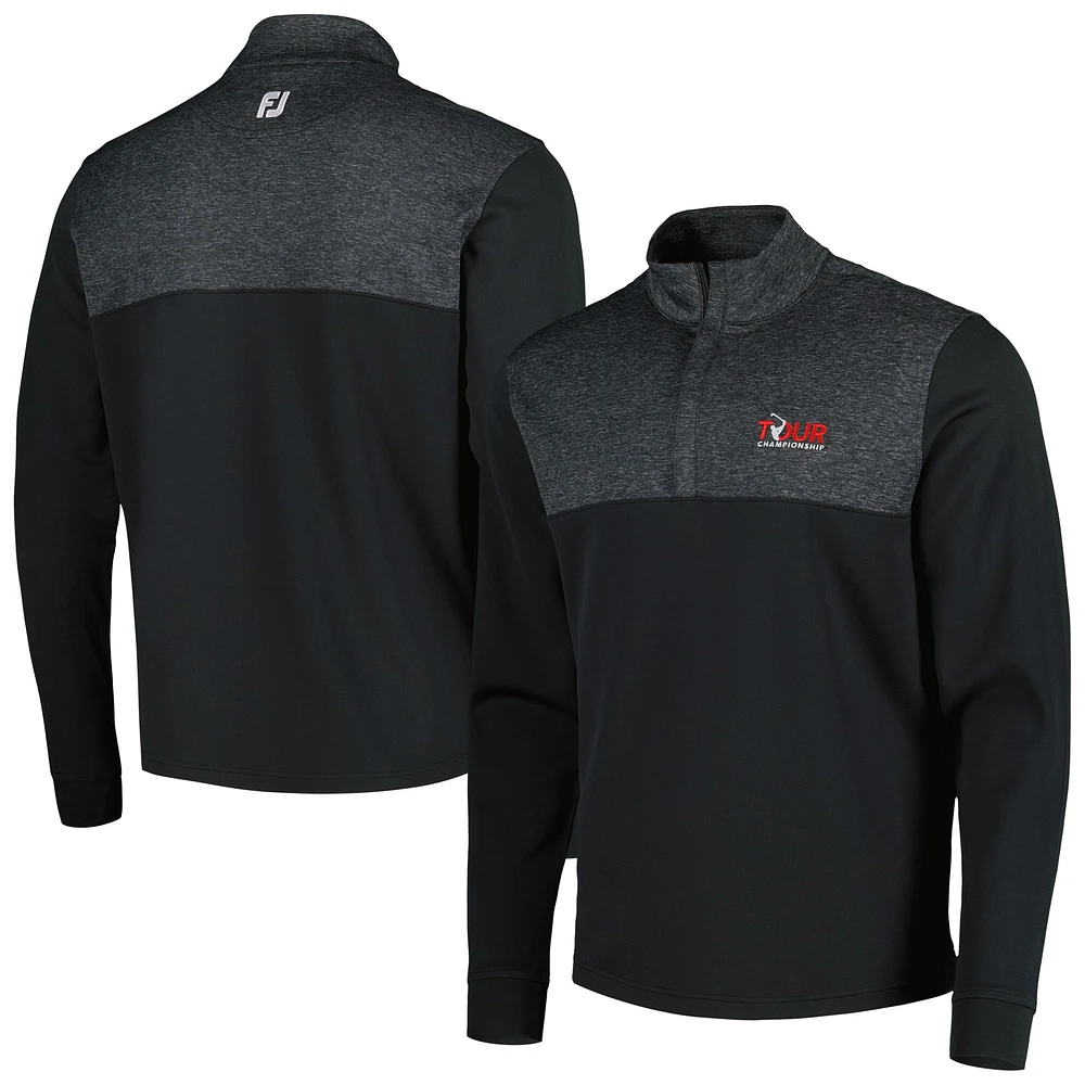 Men's FootJoy Black TOUR Championship Logo Half-Zip Top