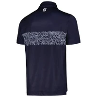 Men's FootJoy Navy TOUR Championship Tropical Chestband Lisle ProDry Polo