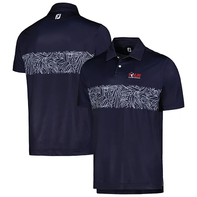 Polo FootJoy Navy TOUR Championship Tropical Chestband Lisle ProDry pour homme