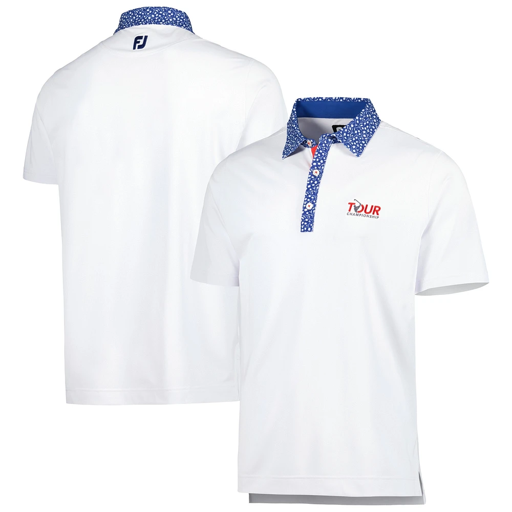 Men's FootJoy White TOUR Championship Tulip ProDry Polo