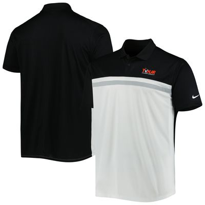 Men's Nike Black/White TOUR Championship Victory Colorblock Polo