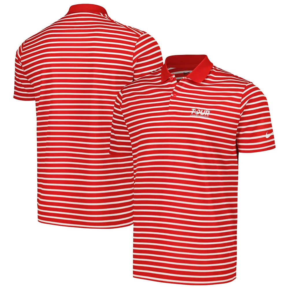 Polo Performance Nike TOUR Championship Victory Stripe pour Homme Blanc/Rouge