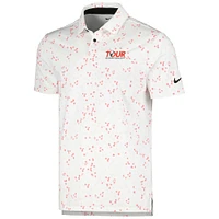 Men's Nike White Tour Championship Floral Performance Polo