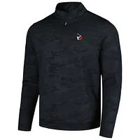 Men's Peter Millar Black TOUR Championship Perth Camo Quarter-Zip Top