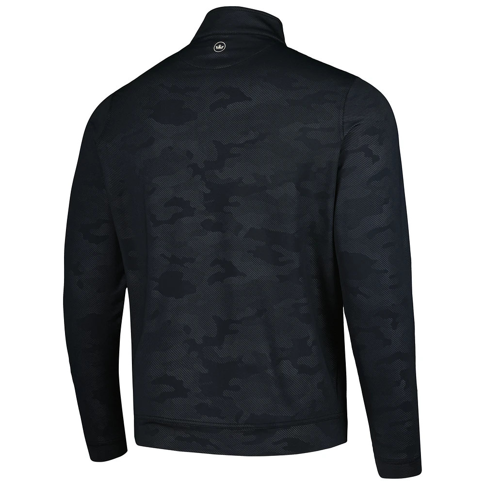 Men's Peter Millar Black TOUR Championship Perth Camo Quarter-Zip Top