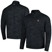 Men's Peter Millar Black TOUR Championship Perth Camo Quarter-Zip Top