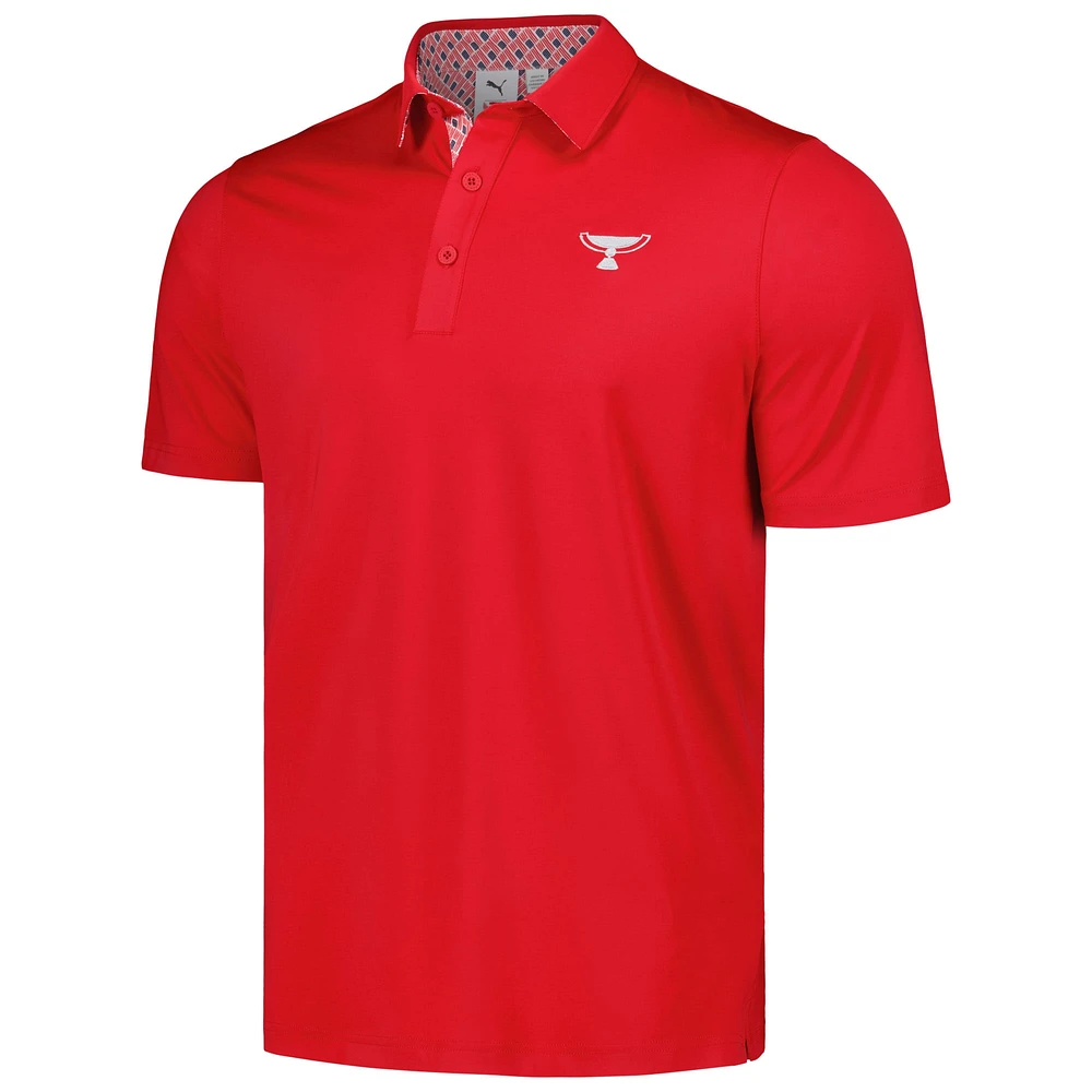 Polo Puma x Volition America Red TOUR Championship MATTR avec bordure drapeau pour hommes