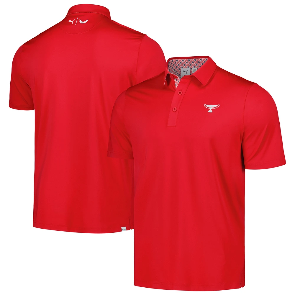 Polo Puma x Volition America Red TOUR Championship MATTR avec bordure drapeau pour hommes