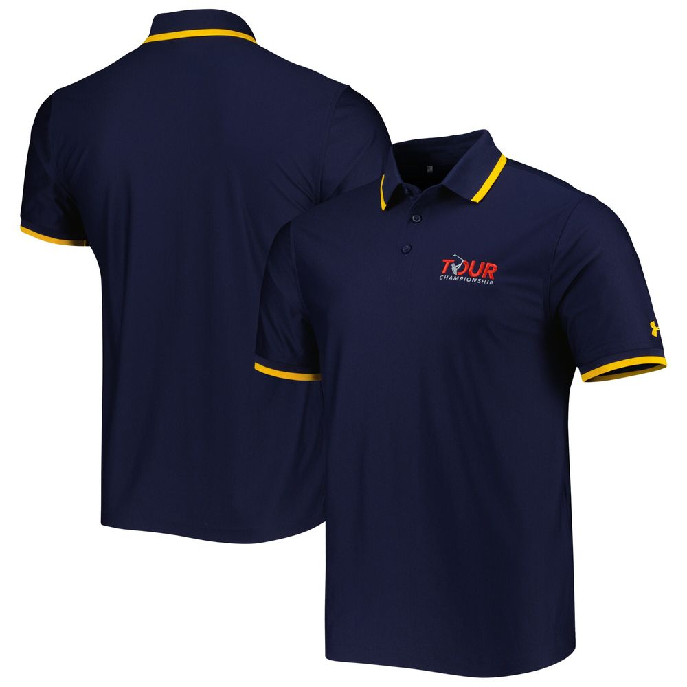 Men's Under Armour Navy/Gold TOUR Championship Playoff 2.0 Performance Pique Polo