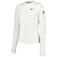 NIK TOUR BLANC NOIR FEMME NIKE CHAMPIONSHIP DRI FIT VICTORY LS PRINT POLO POLLADYLS