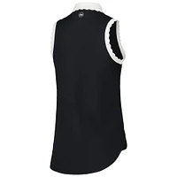 Women's Peter Millar Black TOUR Championship Opal Stretch Jersey Sleeveless Polo