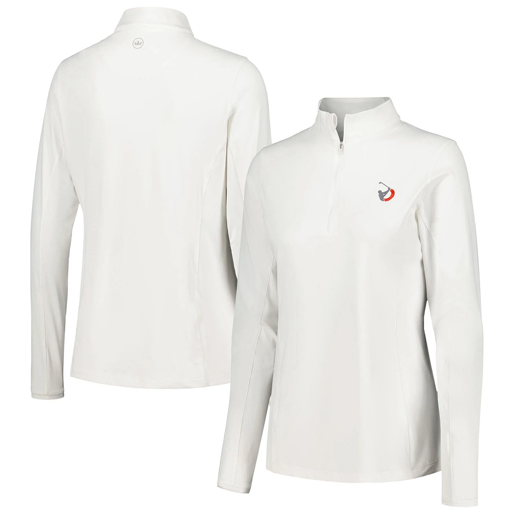 Haut Peter Millar White TOUR Championship Sun Quarter-Zip pour femme