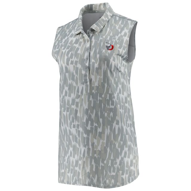 Polo sans manches à trois brosses Puma Tour Championship CLOUDSPUN pour femme, gris/blanc