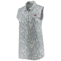 Women's Puma Gray/White TOUR Championship CLOUDSPUN Three Brush Sleeveless Polo