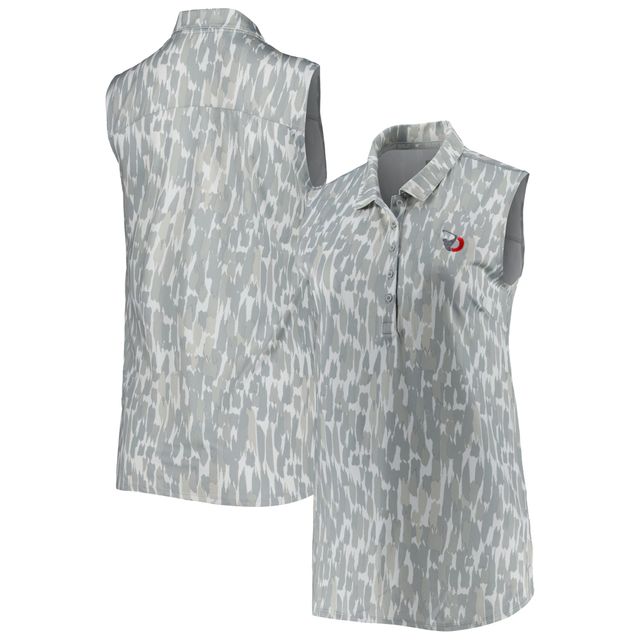 Polo sans manches à trois brosses Puma Tour Championship CLOUDSPUN pour femme, gris/blanc