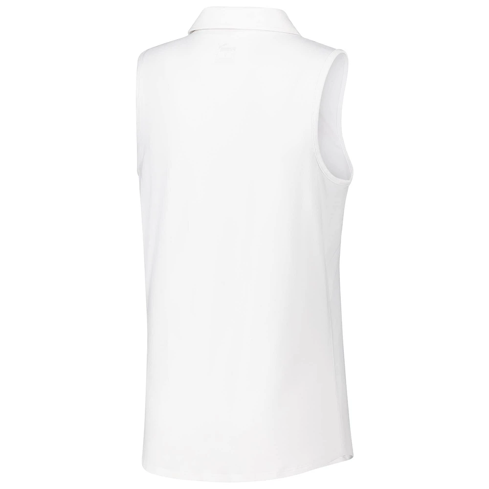 Women's Puma White TOUR Championship CLOUDSPUN Sleeveless V-Neck Polo