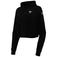 Women's tasc Performance Black TOUR Championship Varsity Cropped Raglan Pullover Hoodie
