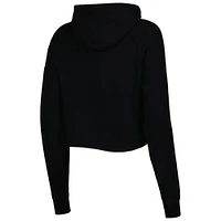 Women's tasc Performance Black TOUR Championship Varsity Cropped Raglan Pullover Hoodie