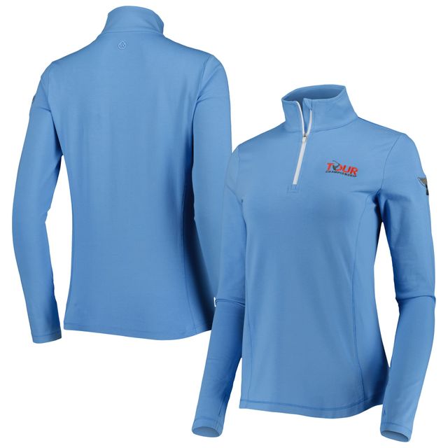 Sweat tasc Performance bleu clair TOUR Championship Recess Quarter-Zip pour femme