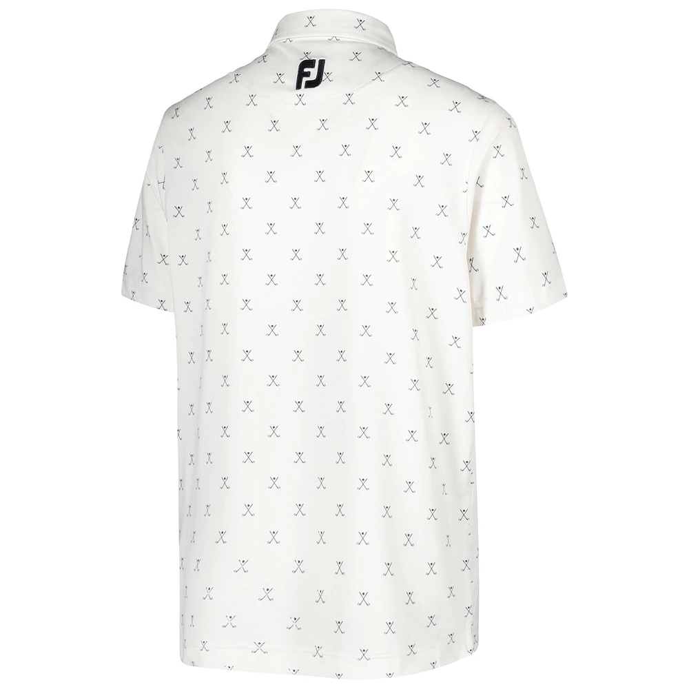 Youth FootJoy White TOUR Championship Print Golf Polo