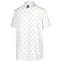 Youth FootJoy White TOUR Championship Print Golf Polo