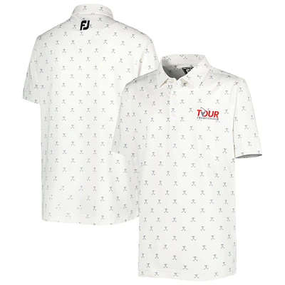 Youth FootJoy White TOUR Championship Print Golf Polo