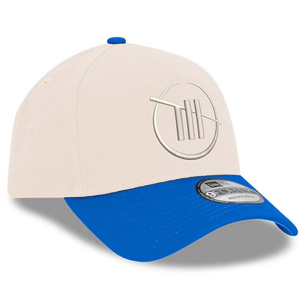 Men's New Era White/Blue Trackhouse Racing 9FORTY A-Frame Adjustable Hat
