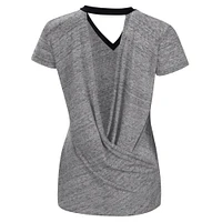 Women's Touch Heather Black TRACKHOUSE RACING Halftime Back Wrap T-Shirt