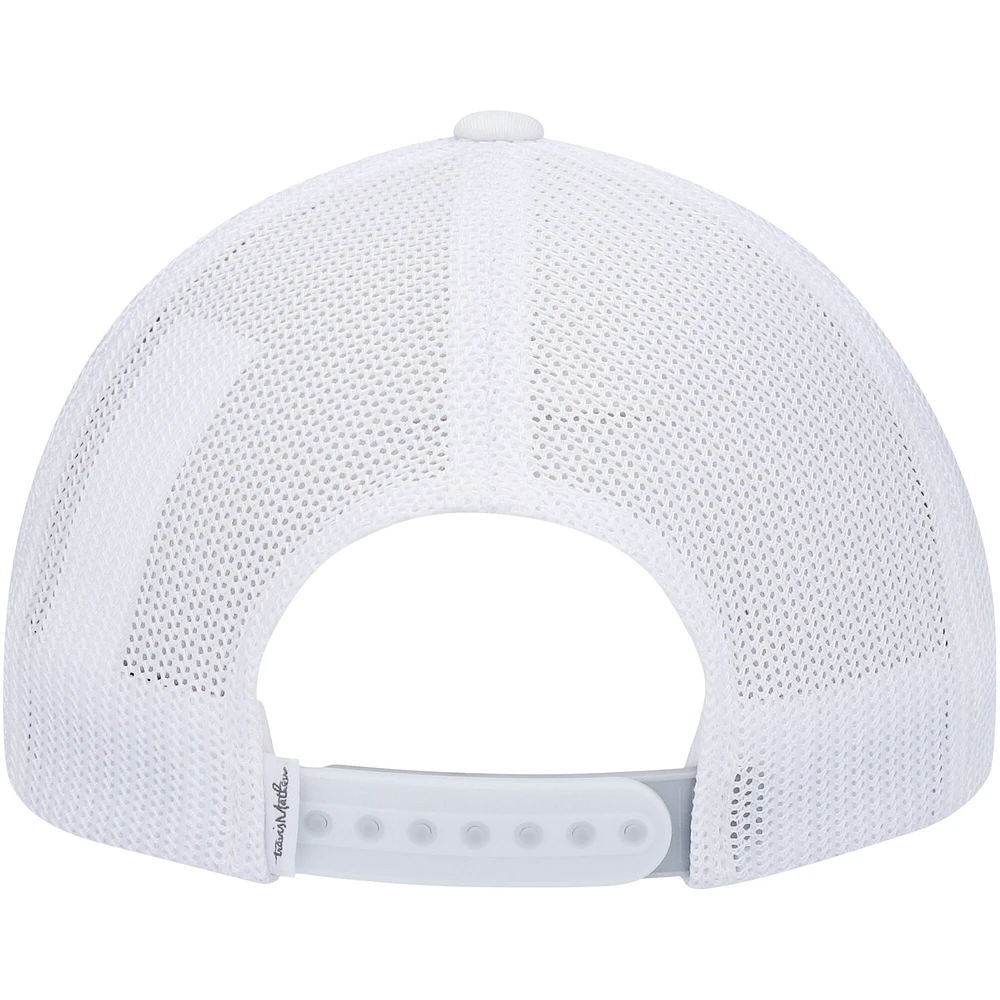 Casquette Travis Mathew White The Patch Trucker Snapback pour hommes