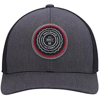 Men's TravisMathew Heathered Charcoal Patch Trucker Snapback Hat