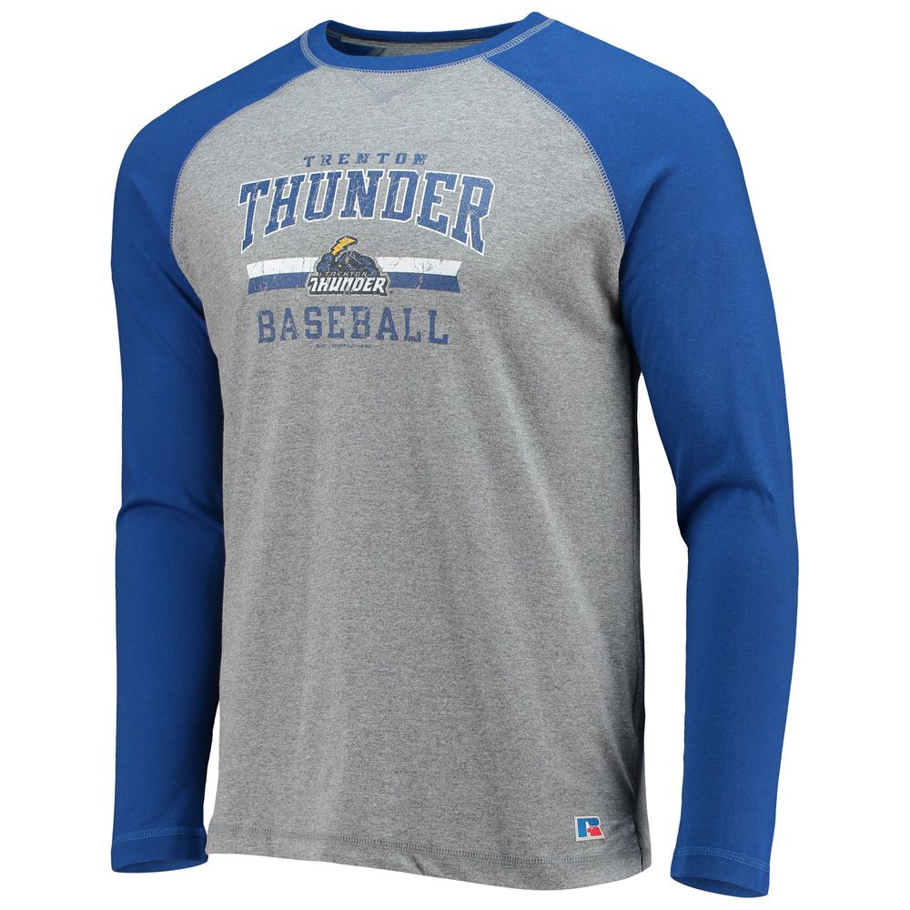 Men's Royal/Heathered Gray Trenton Thunder Long Sleeve Baseball T-Shirt