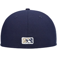 Men's New Era Navy Tri-City Dust Devils Authentic Collection Team Home 59FIFTY Fitted Hat