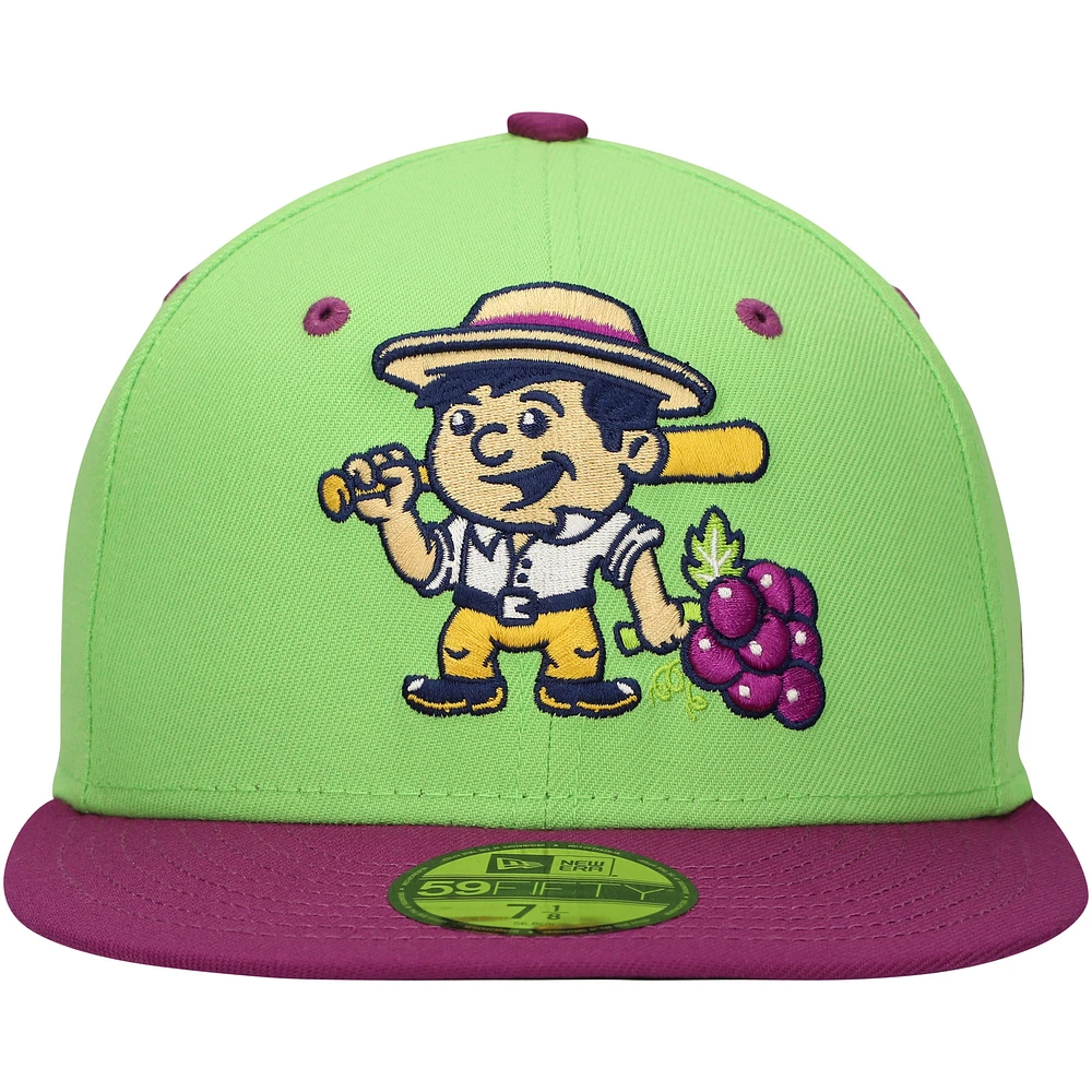 Men's New Era Neon Green Viñeros de Tri-City Copa la Diversión 59FIFTY Fitted Hat