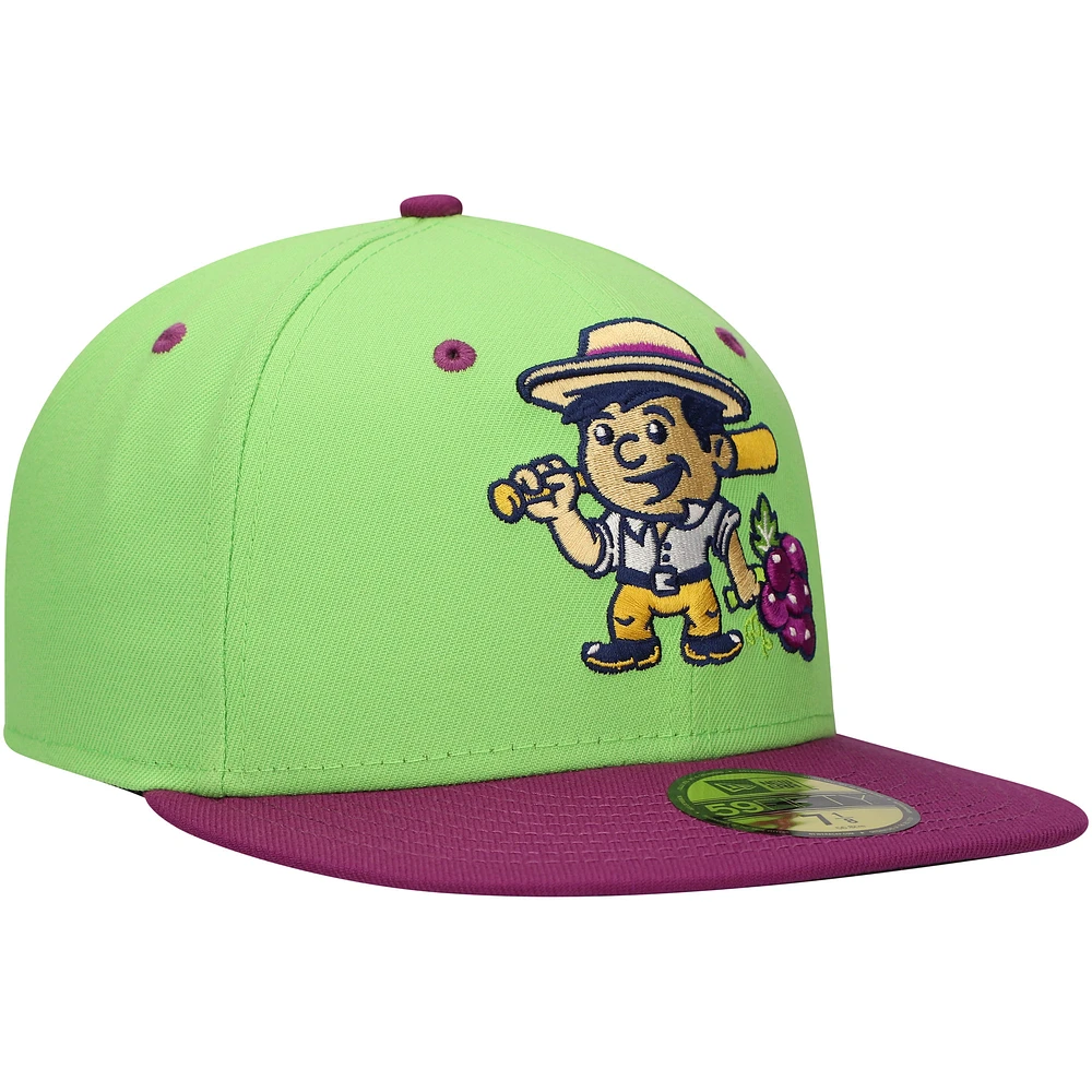 Men's New Era Neon Green Viñeros de Tri-City Copa la Diversión 59FIFTY Fitted Hat