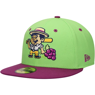 Men's New Era Neon Green Viñeros de Tri-City Copa la Diversión 59FIFTY Fitted Hat