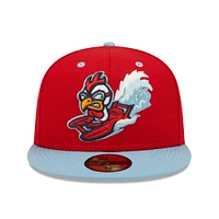 Men's New Era Red Tri-City Dust Devils Light Blue Theme Night 59FIFTY Fitted Hat