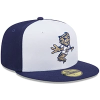 Men's New Era White/Navy Tri-City Dust Devils Marvel x Minor League 59FIFTY Fitted Hat