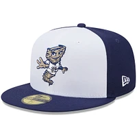 Men's New Era White/Navy Tri-City Dust Devils Marvel x Minor League 59FIFTY Fitted Hat