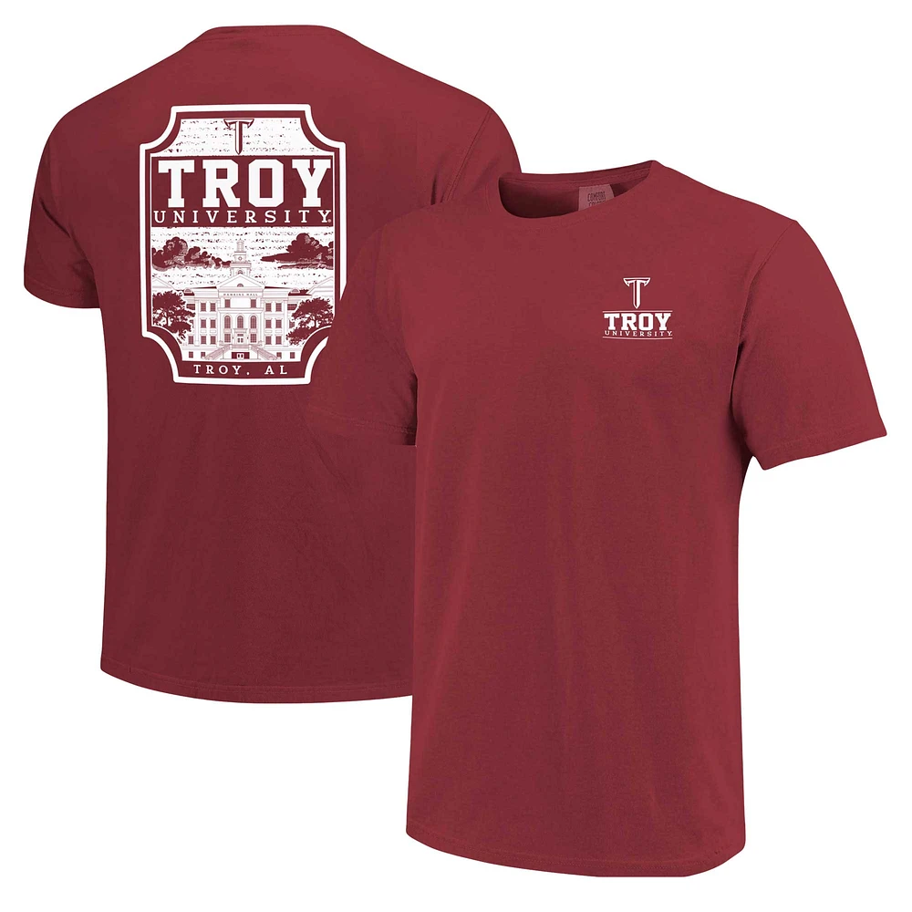 T-shirt avec icône du campus logo Cardinal Troy University Trojans pour hommes