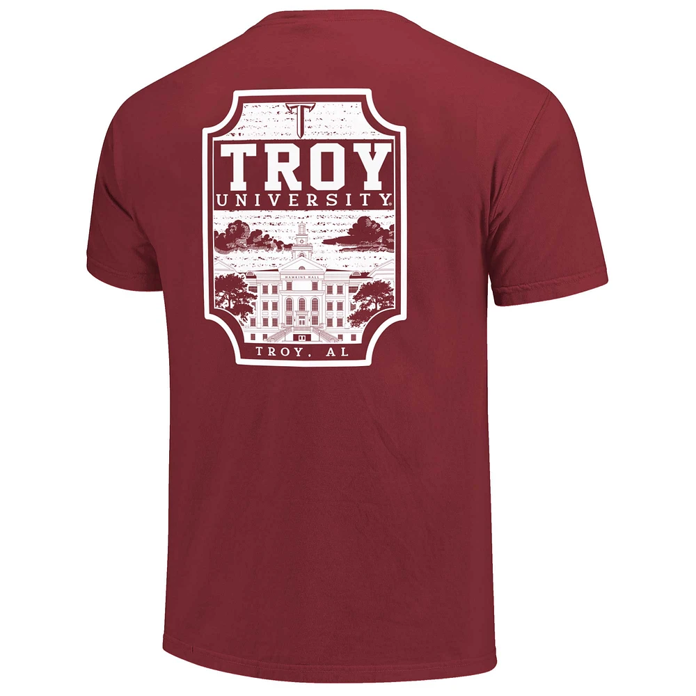 T-shirt avec icône du campus logo Cardinal Troy University Trojans pour hommes